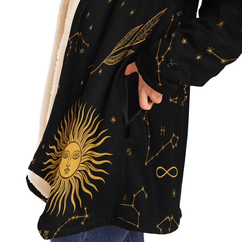 Golden Eclipse hand-sewn microfiber fleece cloak