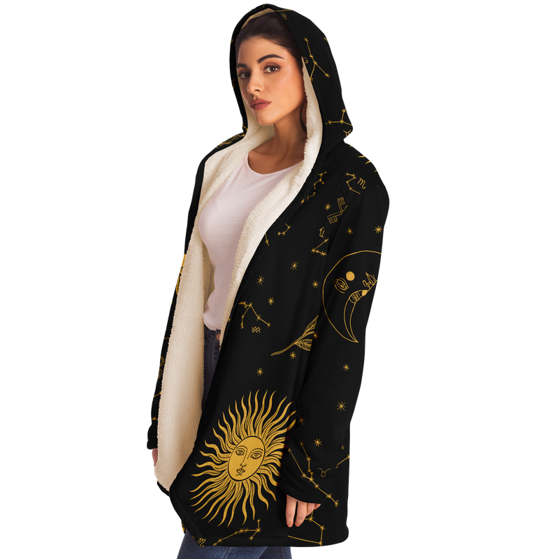 Golden Eclipse hand-sewn microfiber fleece cloak